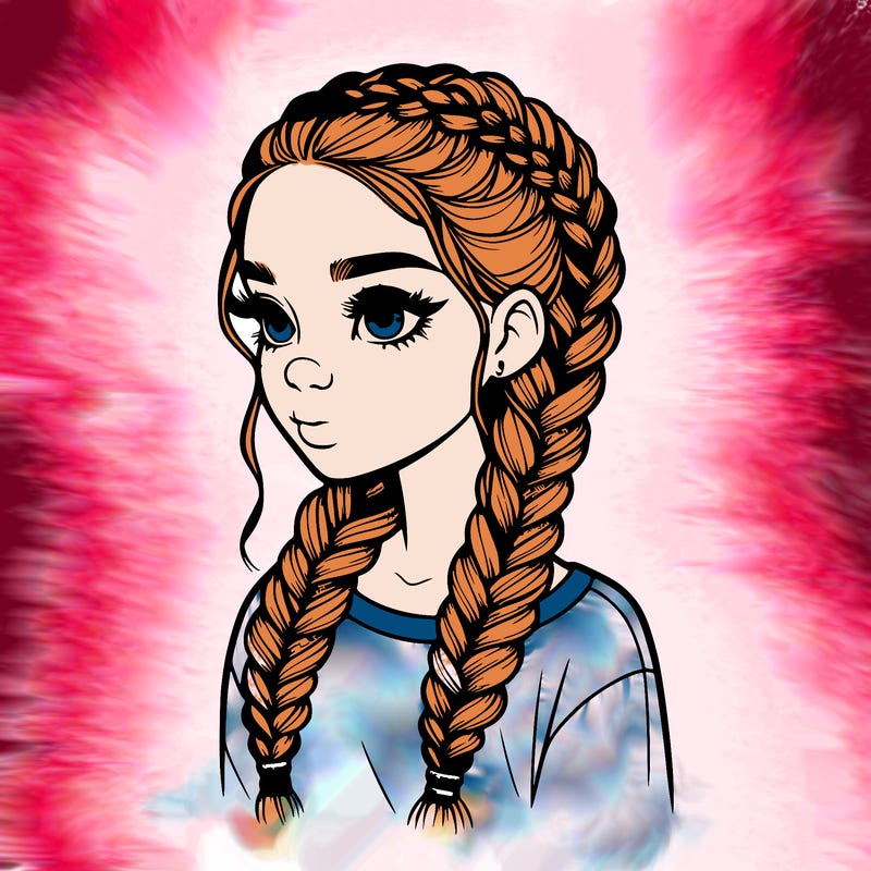realistic girl with braids