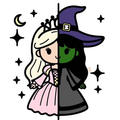 split princess and witch