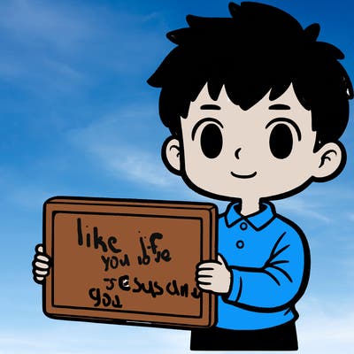 a boy holding a board