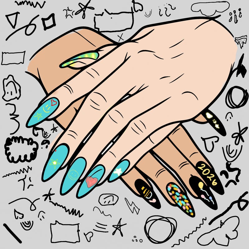 hands with astetic nails