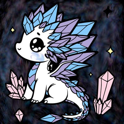 little cute crystal dragon