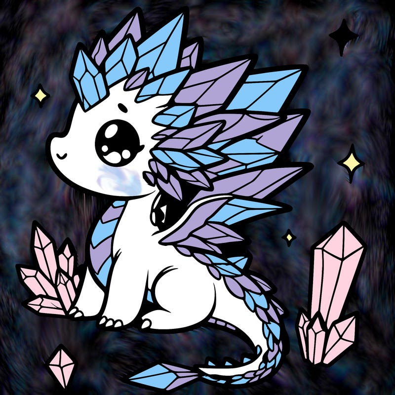 little cute crystal dragon
