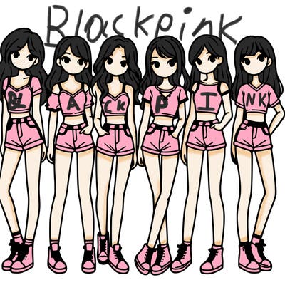 a group of girls wearing crop tops and shorts