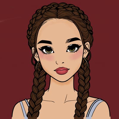 realistic girl with braids