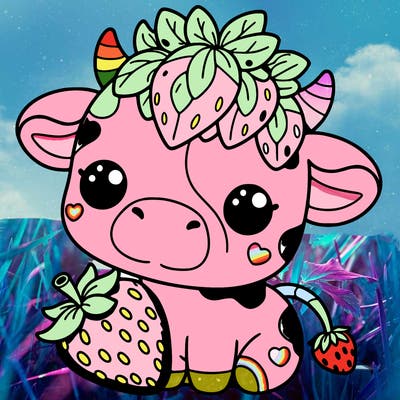 cute strawberry cow