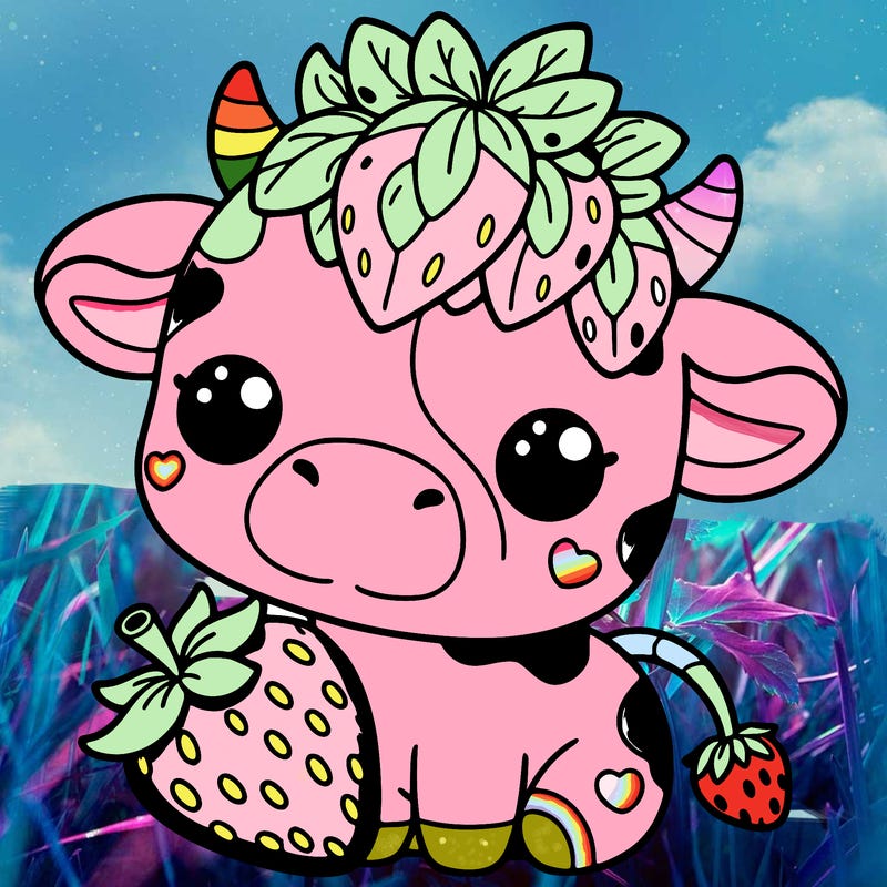 cute strawberry cow