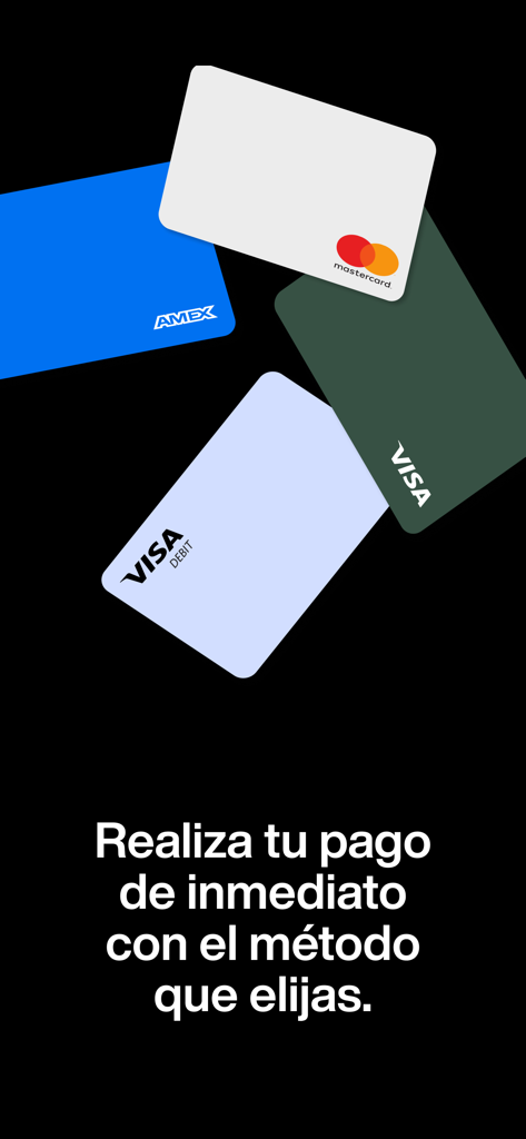 fidu - Visualización de varios iconos de tarjetas de crédito y débito que ilustran las opciones de pago inmediato disponibles en la aplicación fidu.
