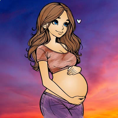 realistic pregnant girl