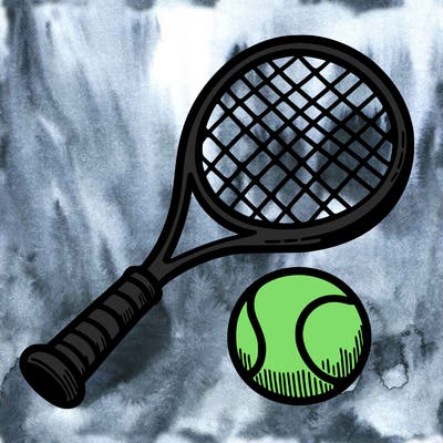tennis ball and racket
