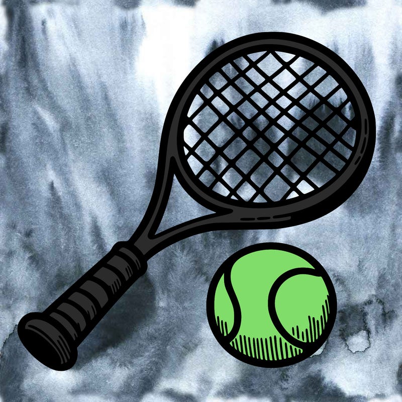 tennis ball and racket