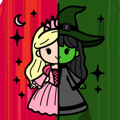 split princess and witch
