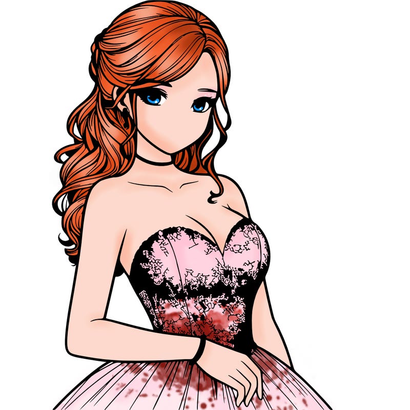 realistic girl in prom dress