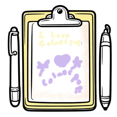 blank clip board with pen