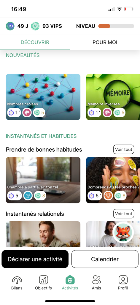 Vipali - Vipali mobile app screen displaying preventive health activities and wellness progress tracking.