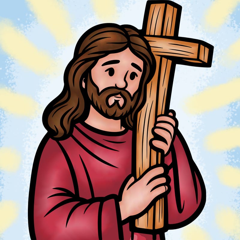 jesus holding cross
