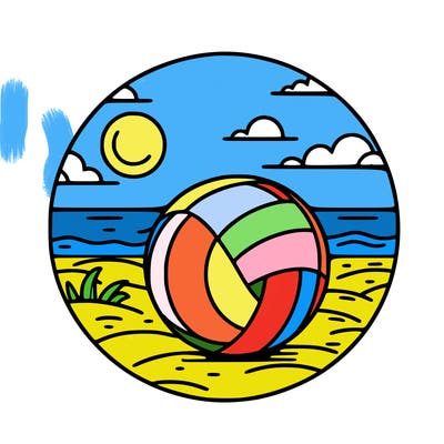 volleyball on a beach