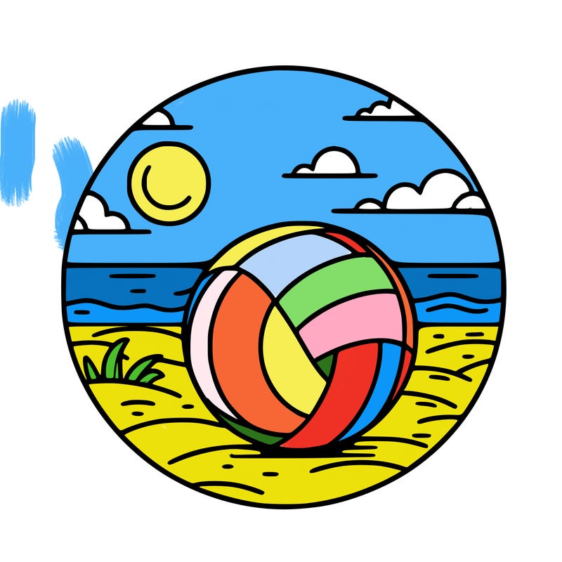 volleyball on a beach