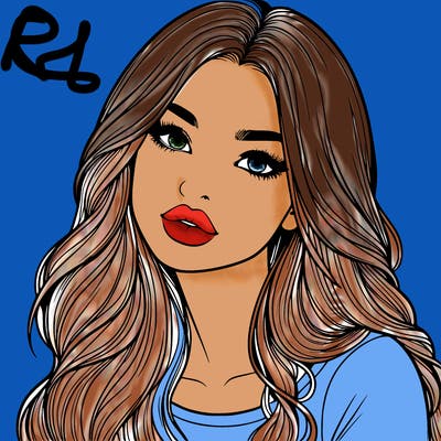 realistic girl with hair on her hair and lips