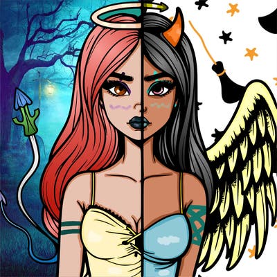 devil vs angel realistic girl