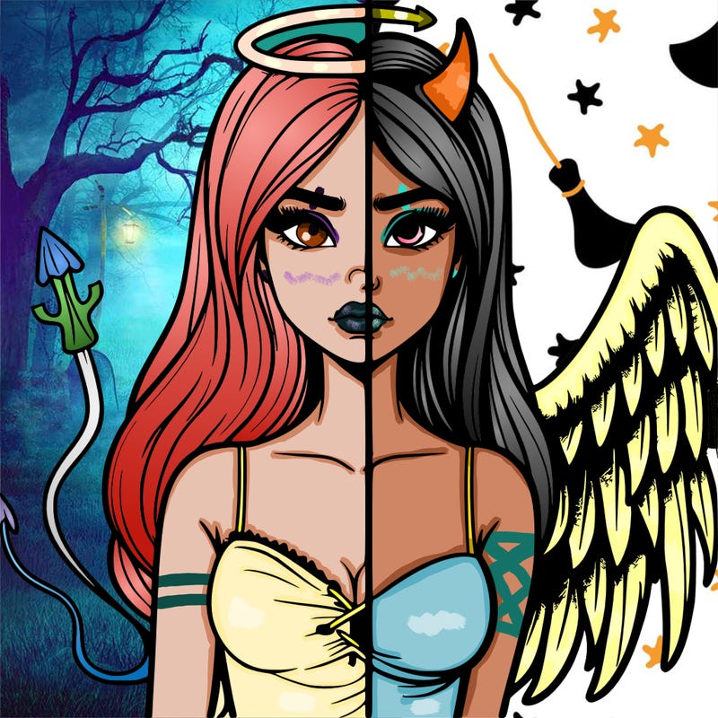 devil vs angel realistic girl