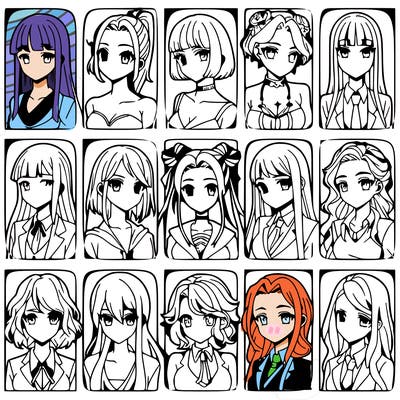 girls that look diffrent anime