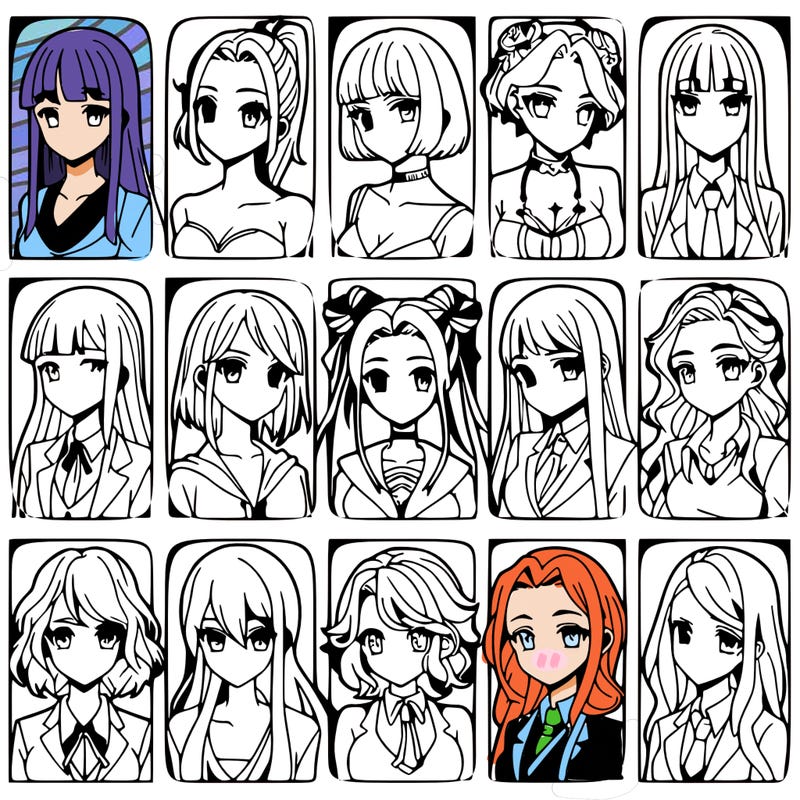 girls that look diffrent anime