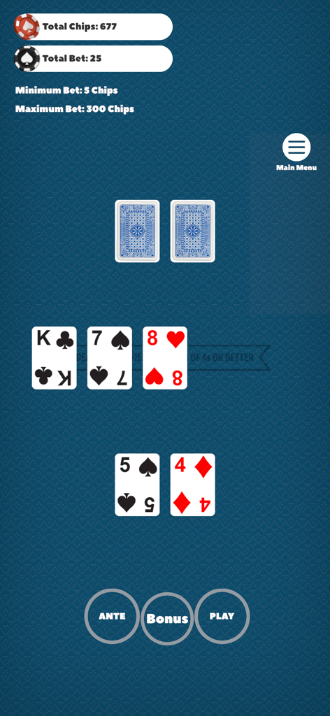 Holdem Poker Duo - Pantalla de juego de Holdem Poker Duo mostrando la mano de un jugador y el flop en una mesa de casino virtual