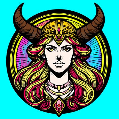 realistic valhalla goddess  symbol