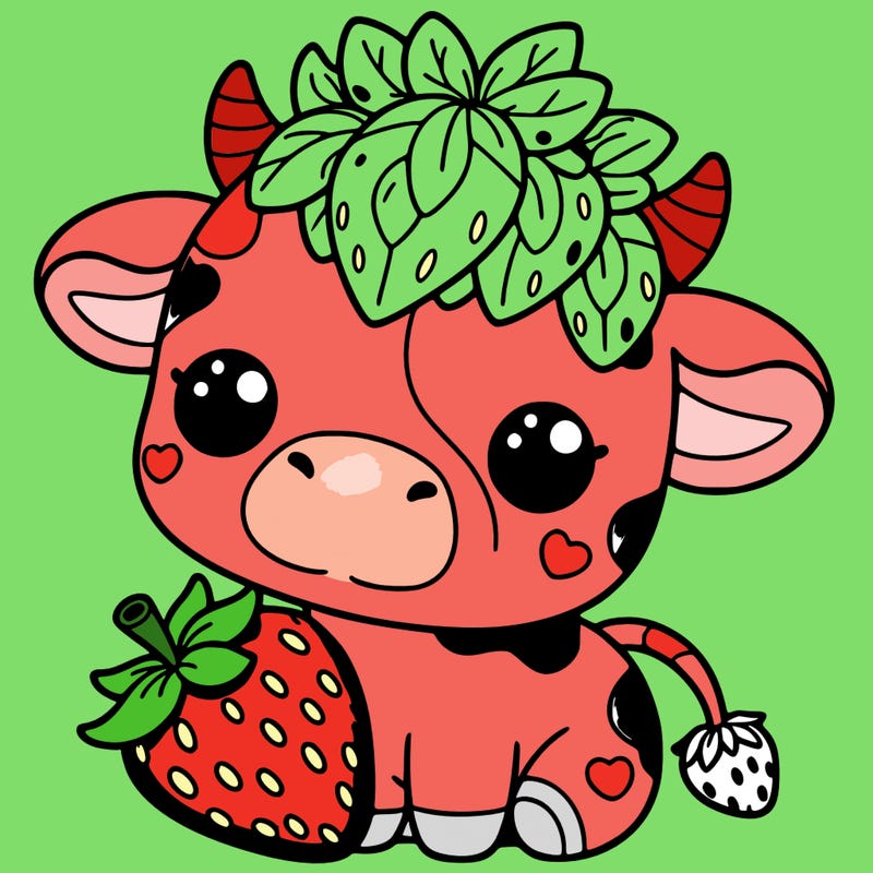 cute strawberry cow