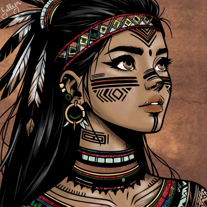 realistic tribal manga woman