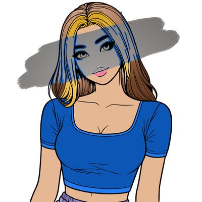 realistic girl with crop top