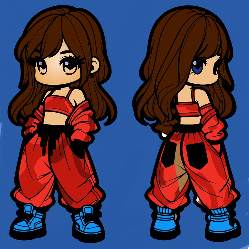 girl in crop top and baggy pants