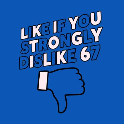 like if you strongly dislike 67