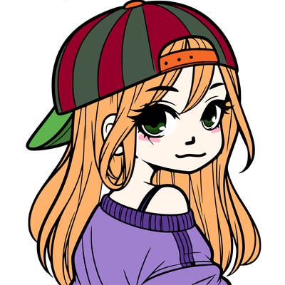 girl with a backward hat on