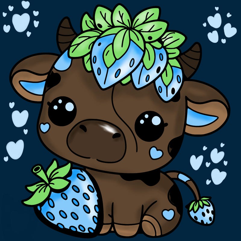 cute strawberry cow