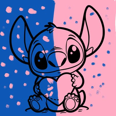 stich holding a heart