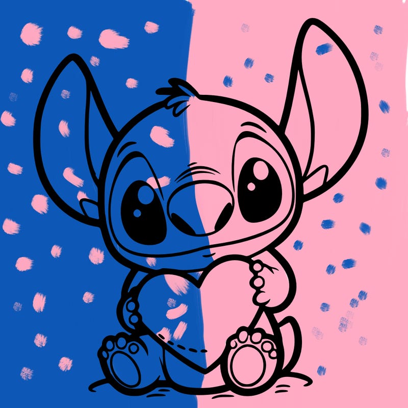stich holding a heart