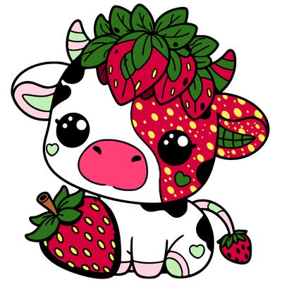 cute strawberry cow