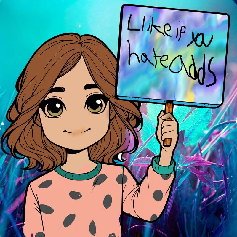realistic girl holding up a sign