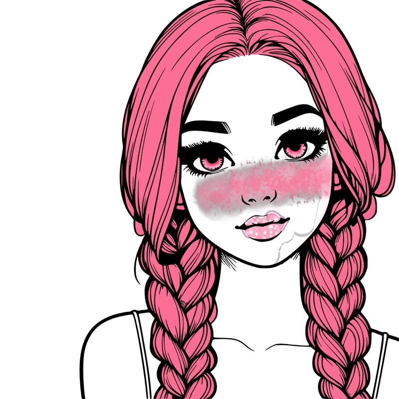 realistic girl with braids