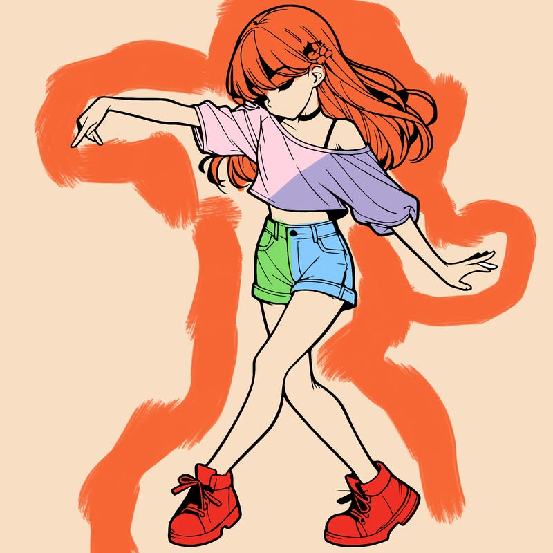 realistic girl danceing