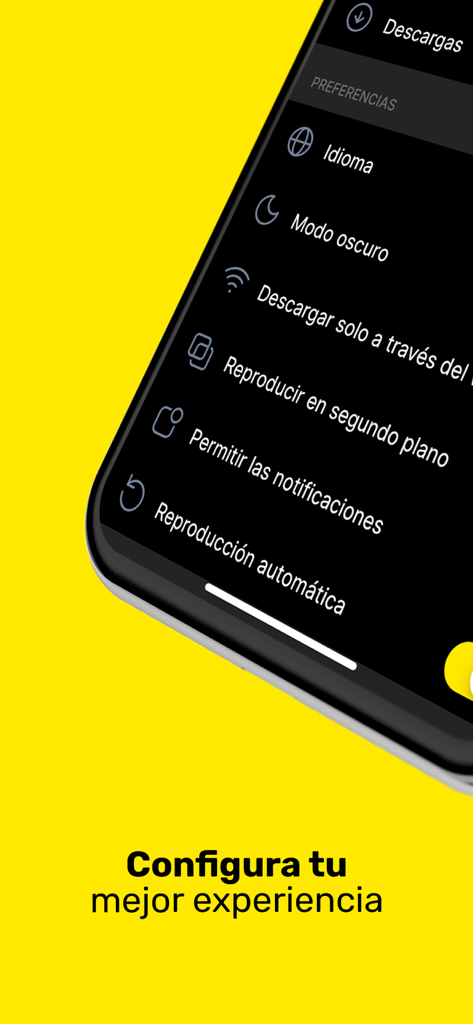 Mobile screen showing the settings and preferences menu of the Sersana HOME fitness app