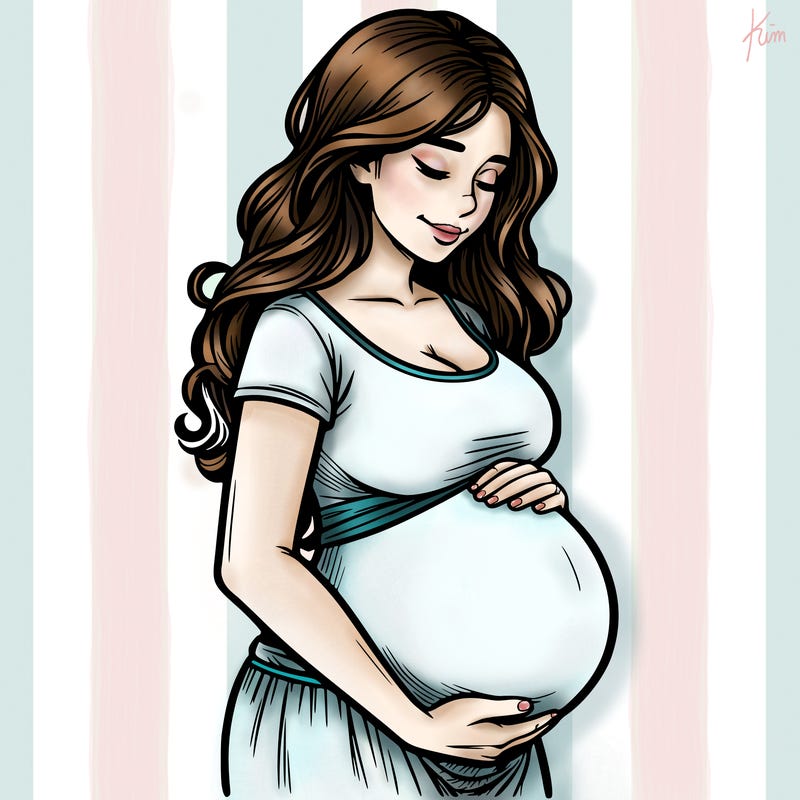 woman heavily pregnant realistic