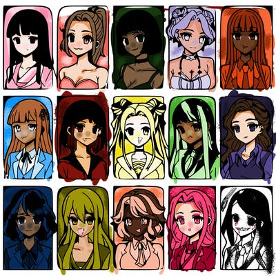 girls that look diffrent anime