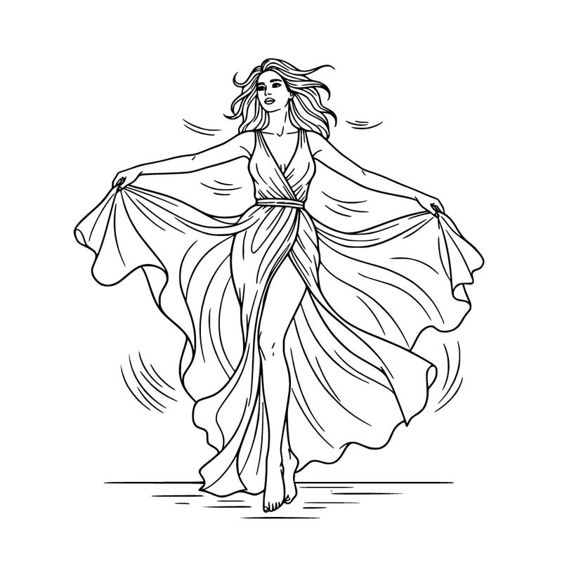 sesssssy.   beautiful woman posing in slit dress with  wind blowing