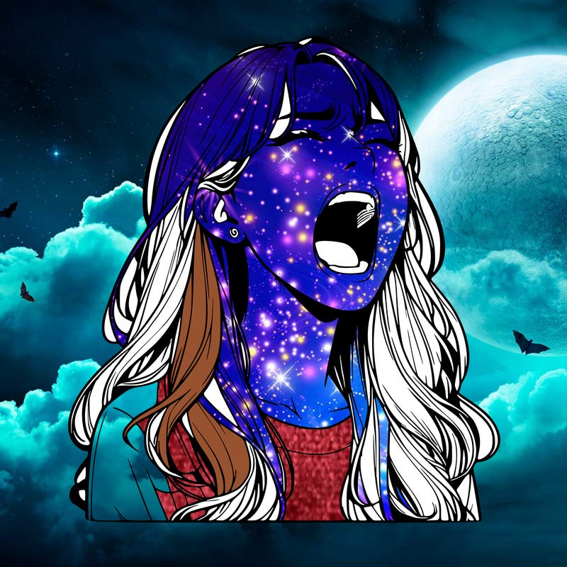 screaming realistic, girl