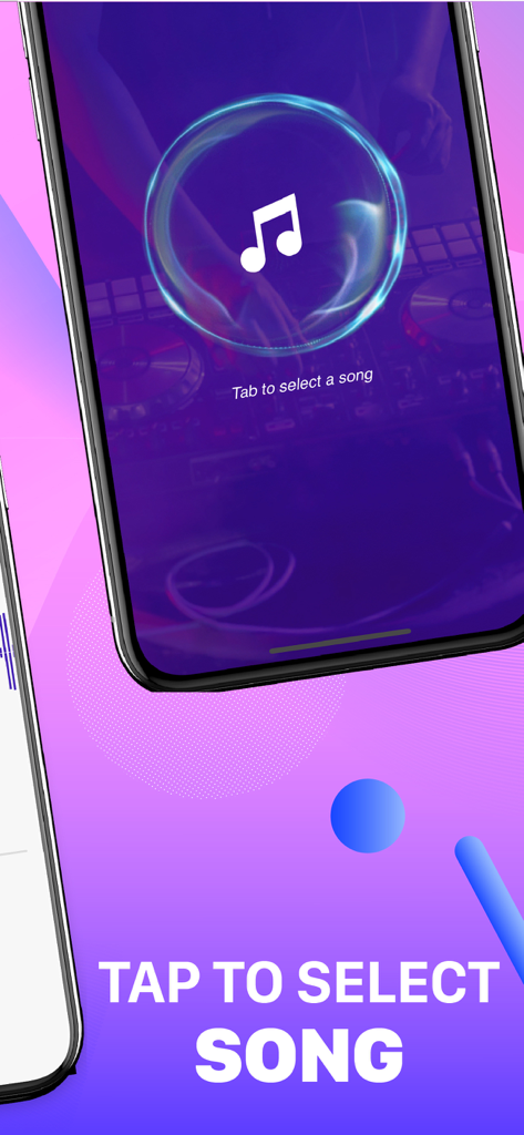 Interface of the Make Ringtones for iPhone app with a prompt to tap and select a song