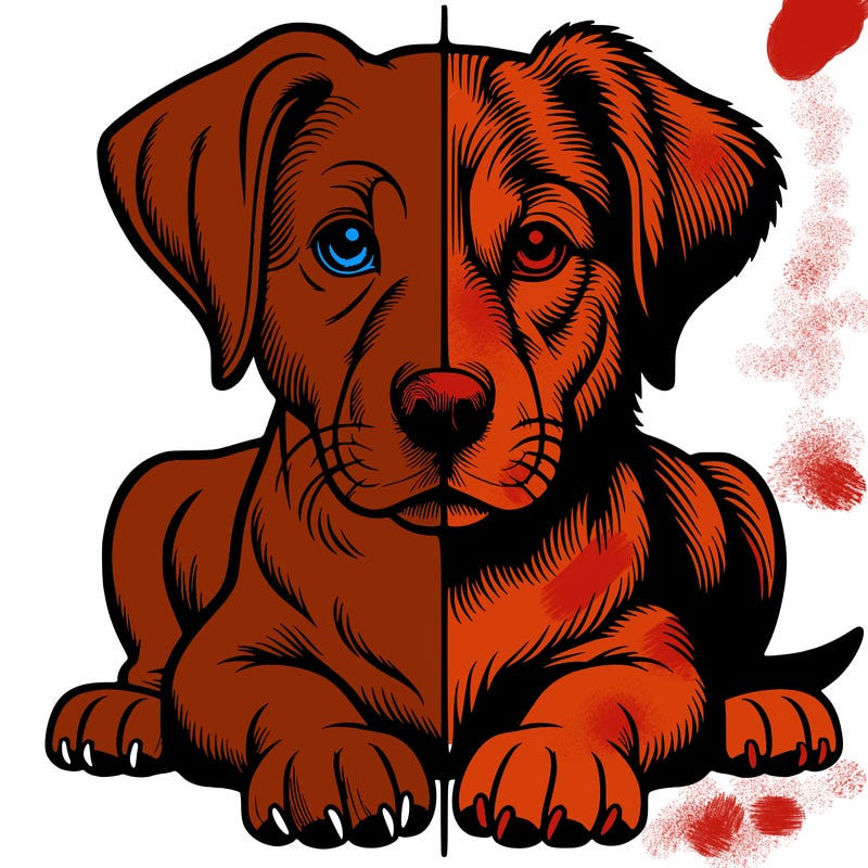 realistic dog split picture