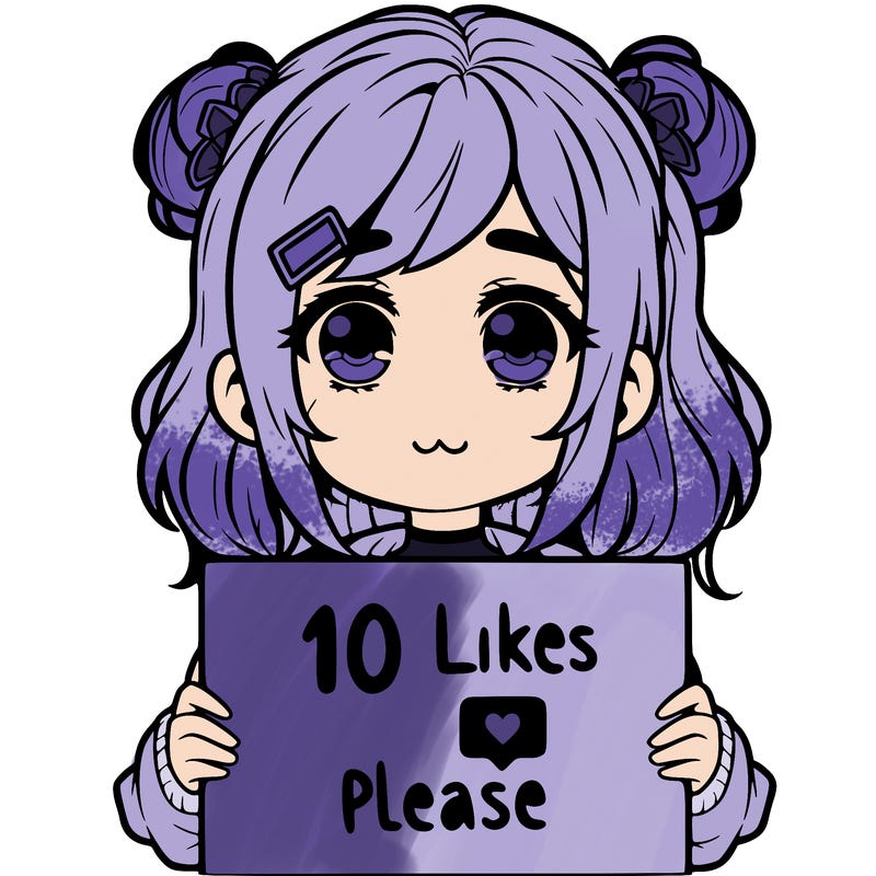 a girl with a sign saying 10 likes please