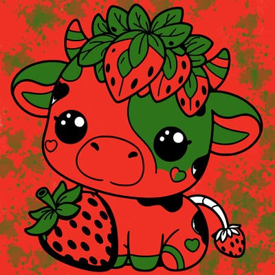 cute strawberry cow